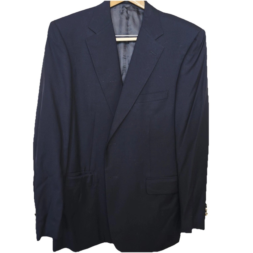 Pal Zileri Blazer Mens 44 Blue‎ Wool Gold Button Sport Coat Italy Navy